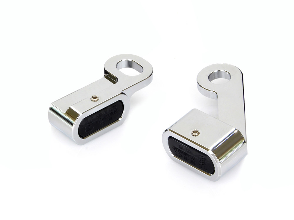 Rollies Speed Shop Under Perch Turn Signals – Chrome. Fits Sportster 2014-2021