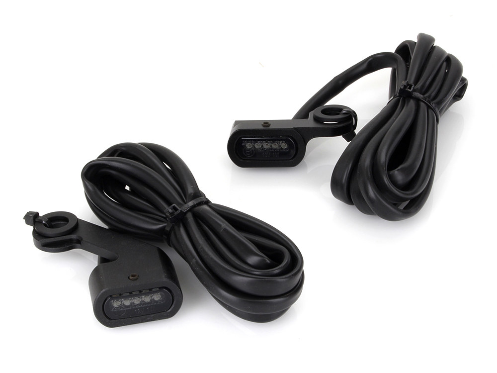 Rollies Speed Shop Under Perch Turn Signals – Black. Fits Softail 2015-2024 & Touring 2009-2023 Models with Cable Clutch.