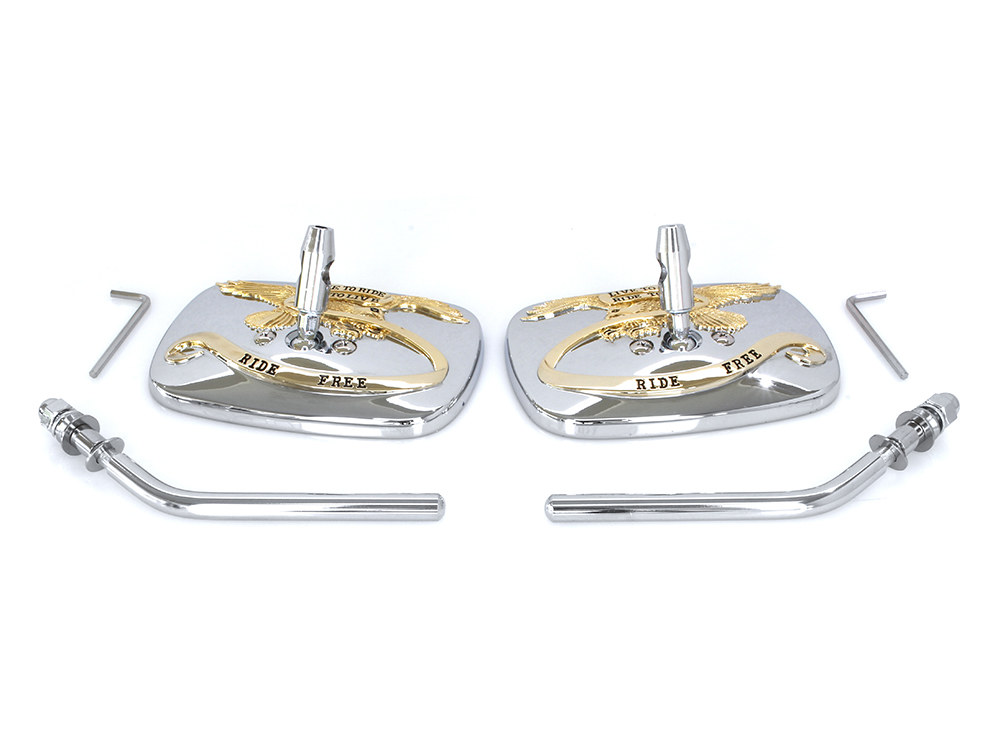 Rollies Speed Shop Live to Ride Mirrors – Chrome & Gold.