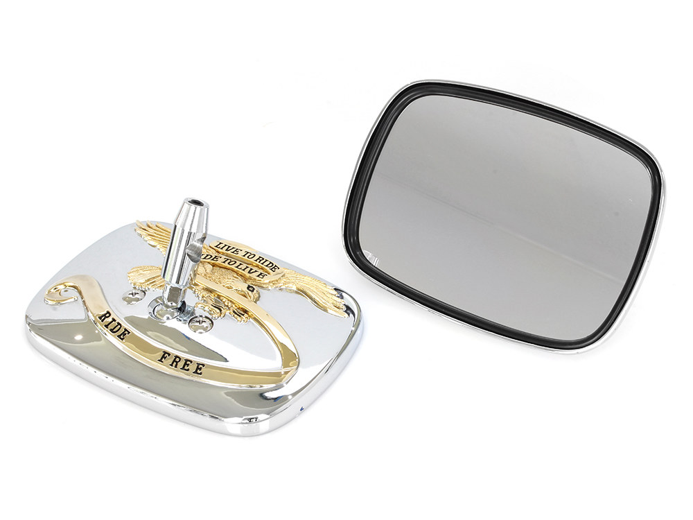 Rollies Speed Shop Live to Ride Mirrors – Chrome & Gold.