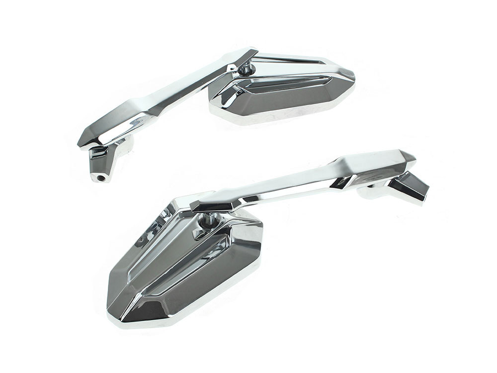 Rollies Speed Shop Extremity Mirrors with Adjustable Stem – Chrome