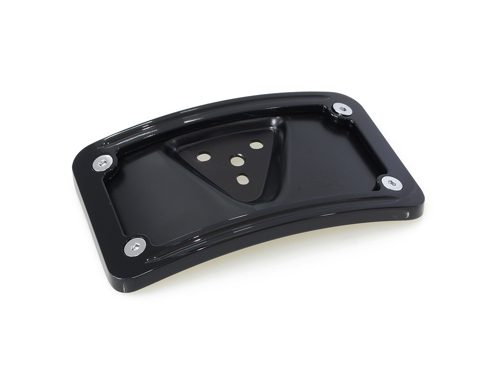 Rollies Speed Shop Laydown Curved Number Plate Frame with Mount – Gloss Black