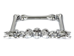 Rollies Speed Shop Number Plate Frame with Skulls – Chrome. Rollies Speed Shop Number Plate Frame with Skulls – Chrome.