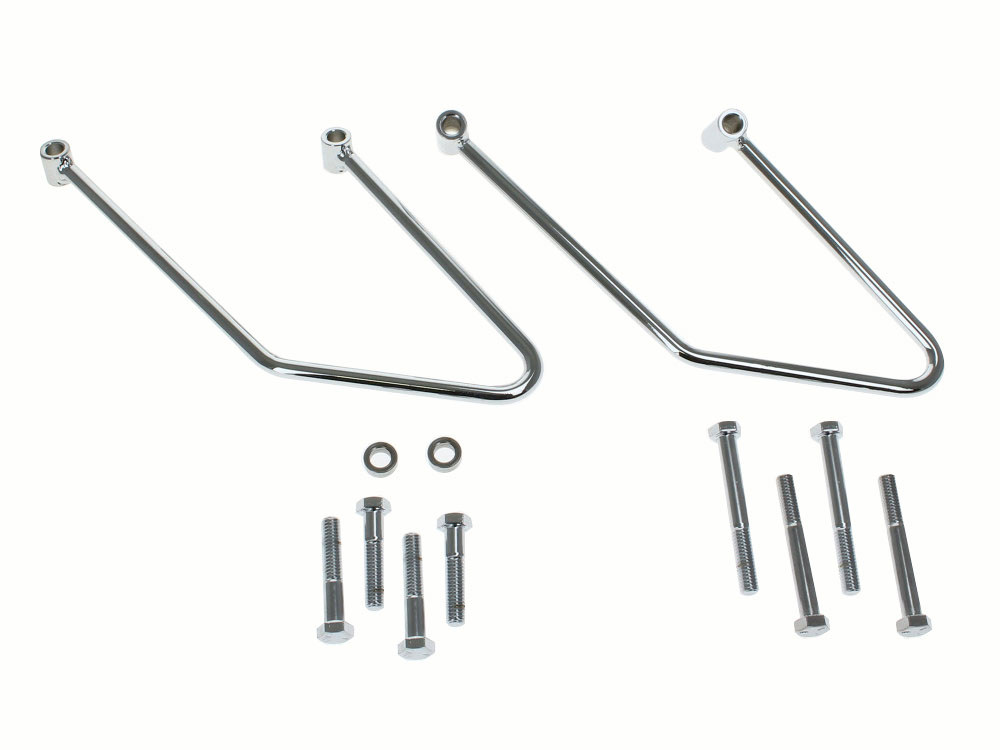 Rollies Speed Shop Saddlebag Supports – Chrome. Fits FX Softail 2006-2015 & Fatboy 2007-2017