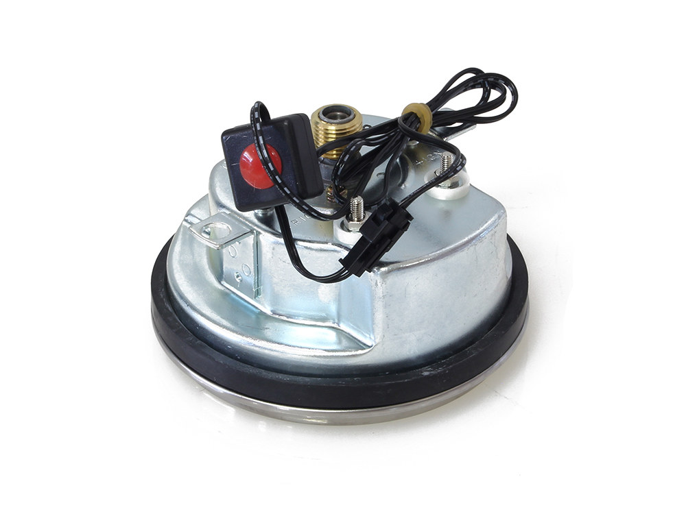 Rollies Speed Shop 4-1/2in. Tank Mount KPH Speedometer with Tachometer – Chrome. Fits Big Twin 1936-1995