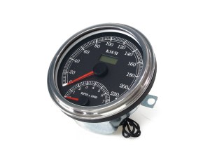 Rollies Speed Shop 4-1/2in. Tank Mount KPH Speedometer with Tachometer – Chrome. Fits Big Twin 1936-1995 Rollies Speed Shop 4-1/2in. Tank Mount KPH Speedometer with Tachometer – Chrome. Fits Big Twin 1936-1995