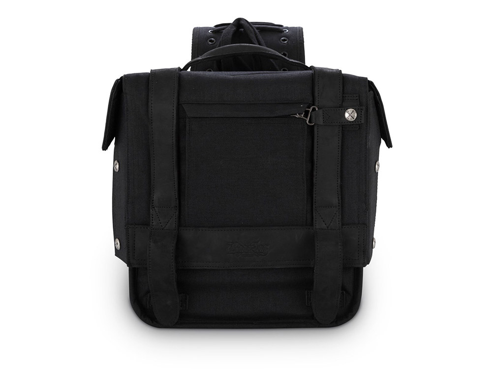 Burly Brand Throw-Over Saddlebags – Black Cordura.