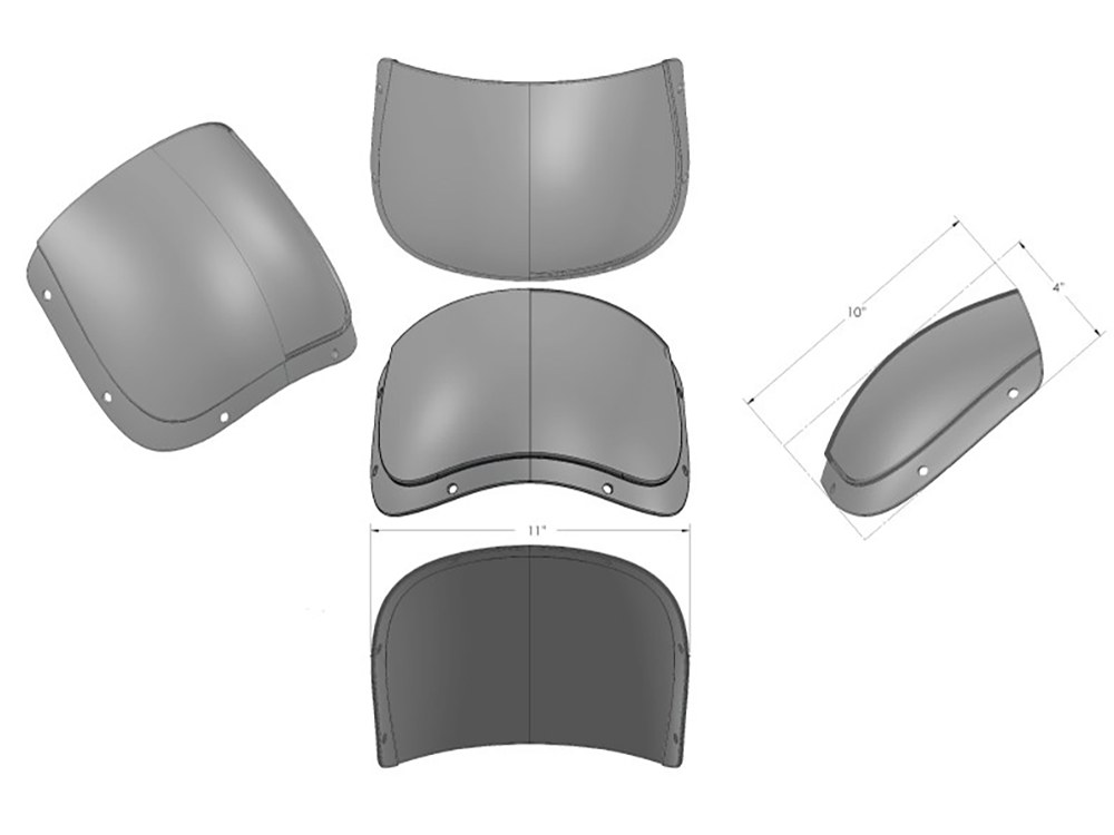 Burly Brand Outlaw Universal Fairing. Fits 35mm-49mm Forks & 5-3/4in. Headlight.