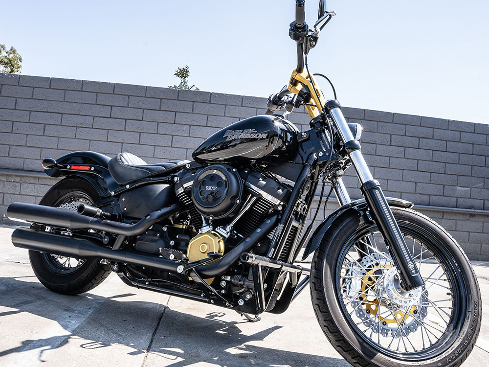 Burly Brand Front & Rear Brawler Crash Bar Kit – Black. Fits Softail 2018up