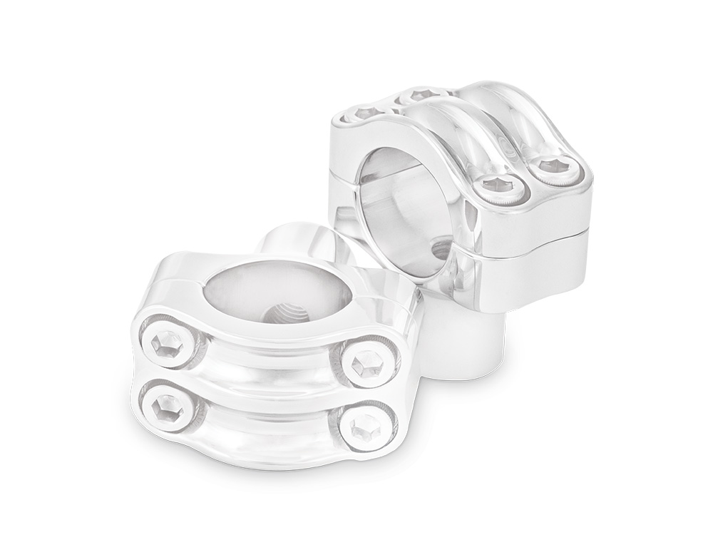 Burly Brand 1-1/2in. Tall Reaper Risers – Chrome. Fits 1-1/4in. Handlebar