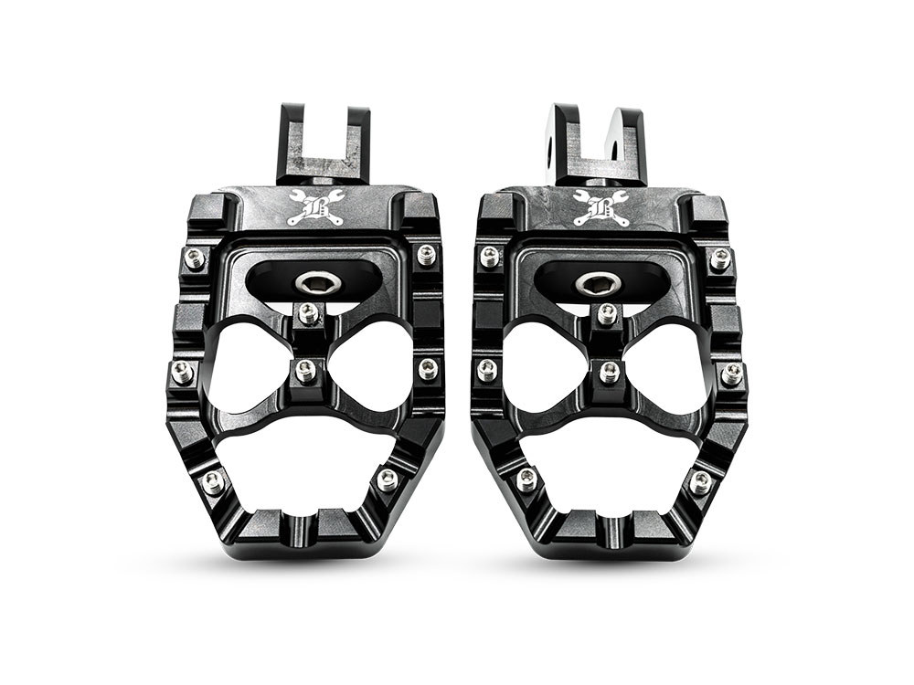 Burly Brand MX Evolution Footpegs – Black. Fits Softail 2018up Front Rider