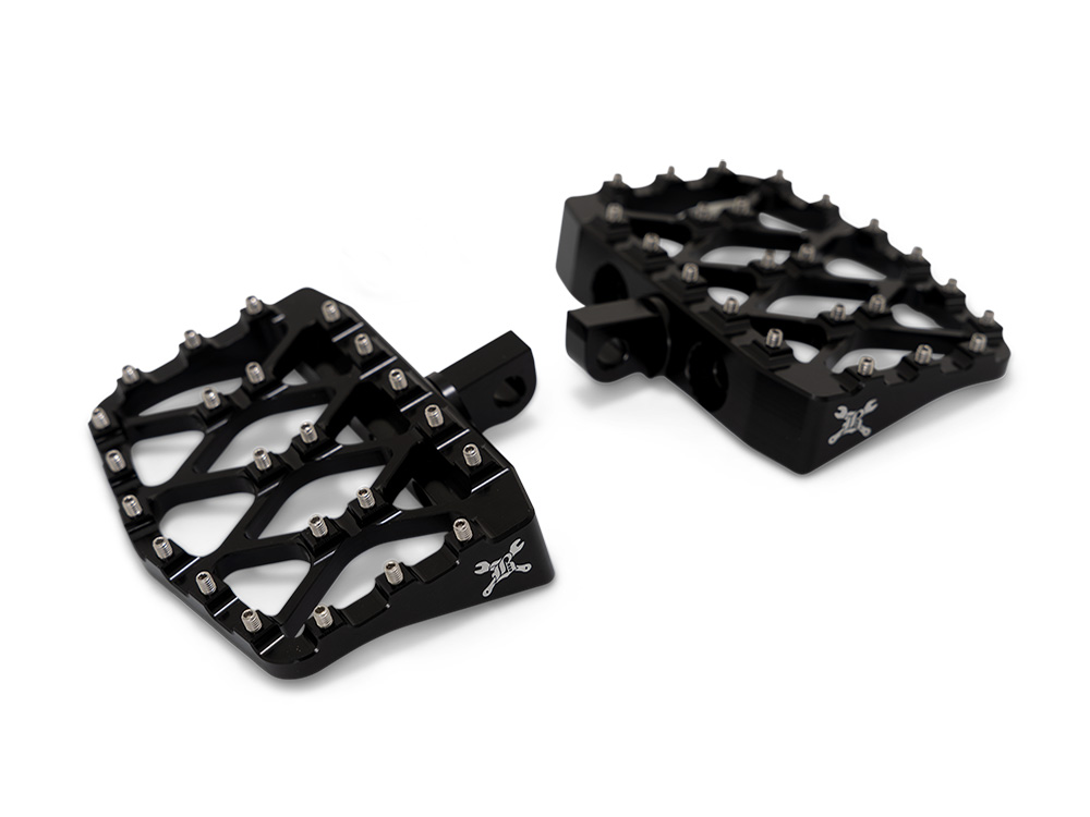 Burly Brand MX Evolution Mini Floorboards with HD Male Mount – Black