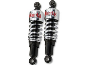 Burly Brand 10-1/2in. Slammer Rear Shock Absorbers – Chrome. Fits Sportster 1988-2003. Burly Brand 10-1/2in. Slammer Rear Shock Absorbers – Chrome. Fits Sportster 1988-2003.