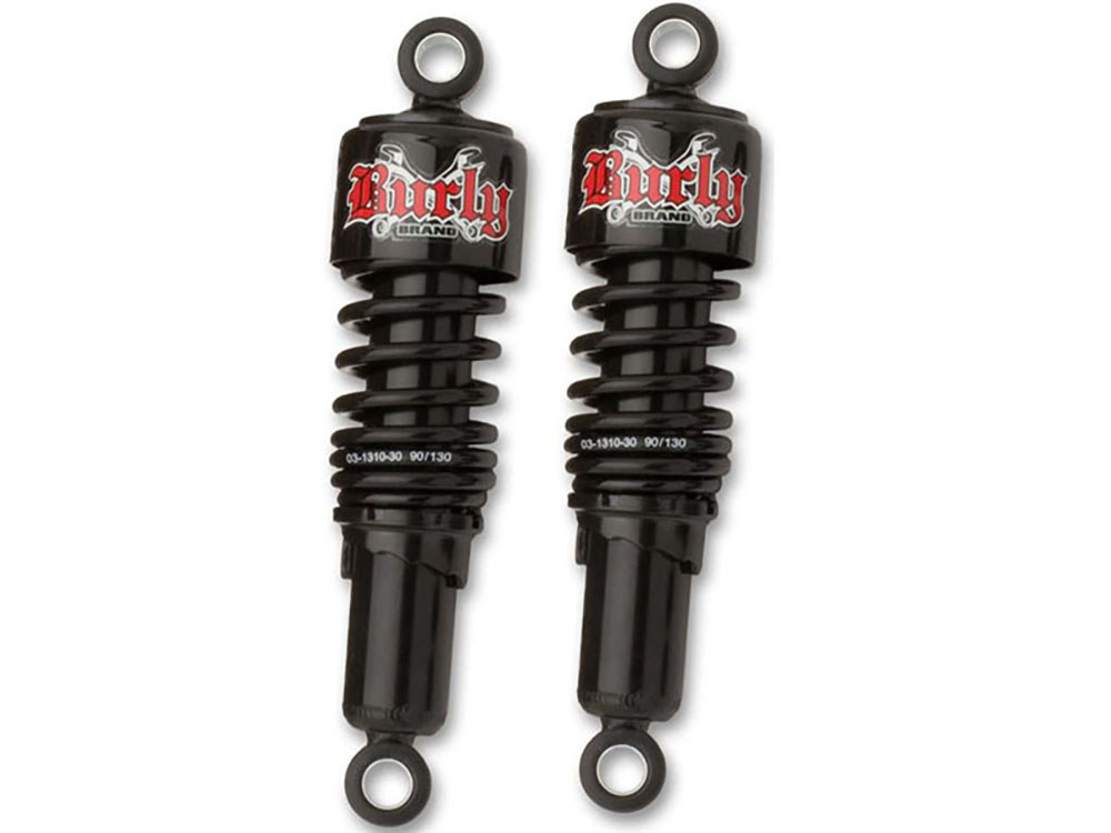 Burly Brand 10-1/2in. Slammer Rear Shock Absorbers – Black. Fits Dyna 1991-2017.