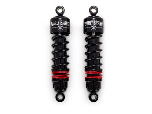 Burly Brand 10-1/2in. Slammer Plus Rear Shock Absorbers – Black. Fits Dyna 1991-2017. Burly Brand 10-1/2in. Slammer Plus Rear Shock Absorbers – Black. Fits Dyna 1991-2017.