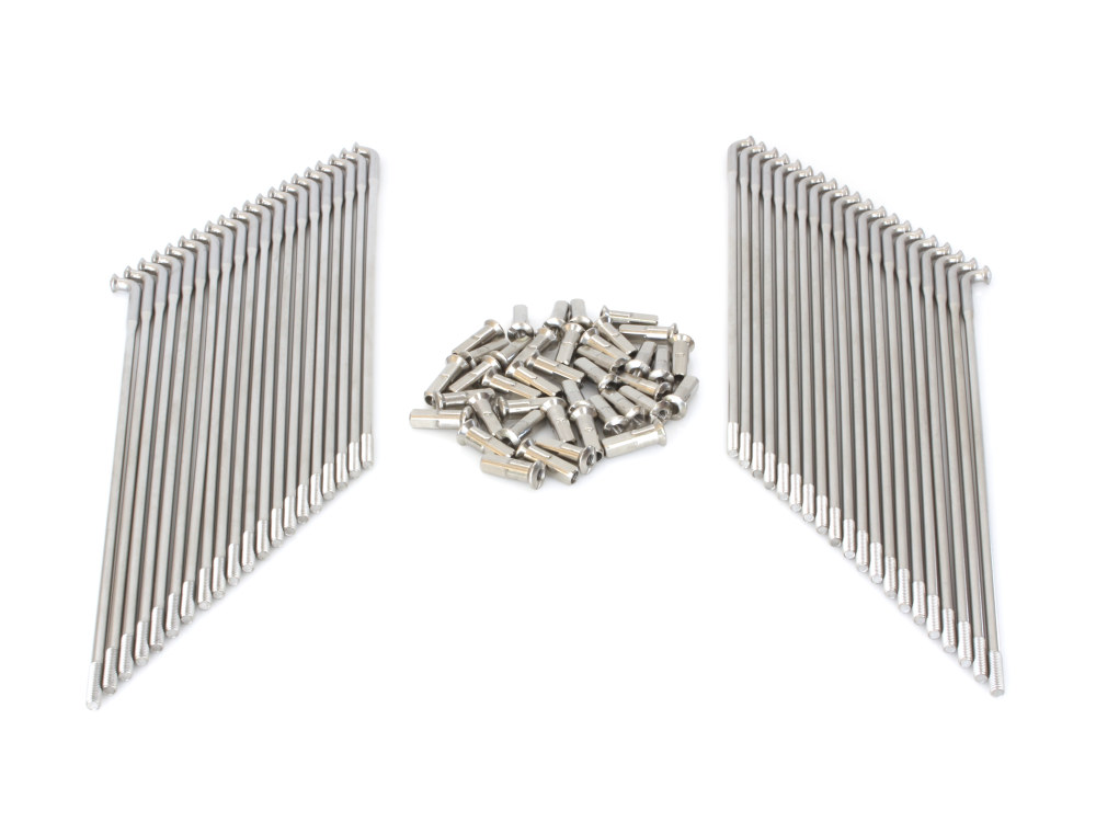Buchanans Spoke Rim 21in. Spokes – Stainless Steel. Fits Original Style H-D Drop Center Rims & Genuine H-D Smooth Profile Rims when used in conjunction with 1997up H-D style Wide Glide Front Hub.