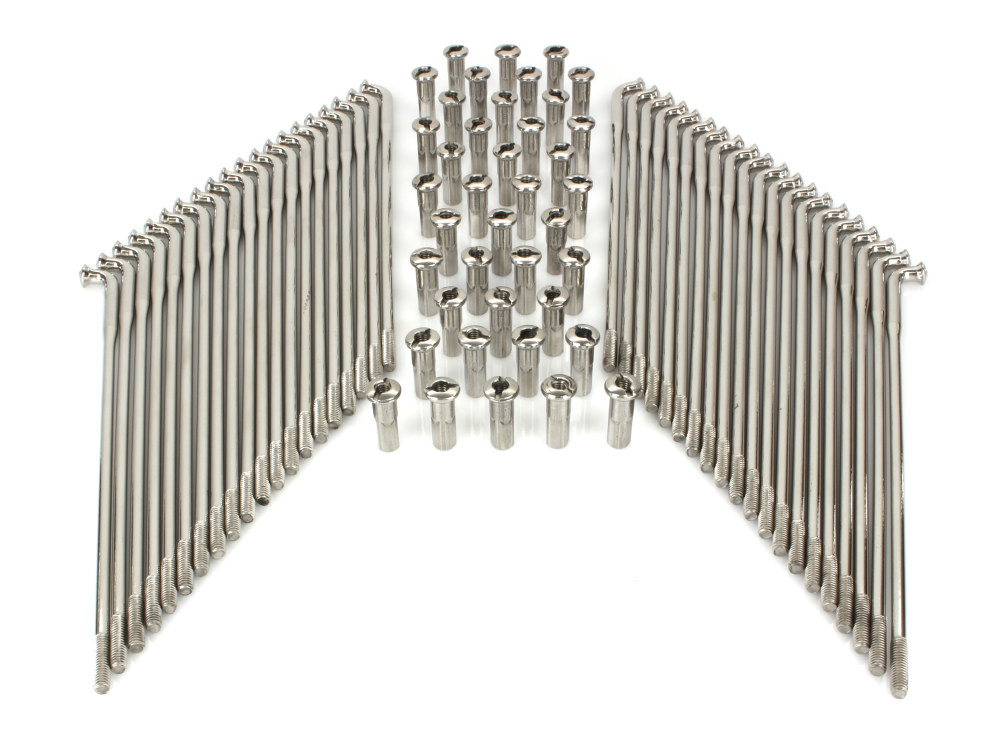 Buchanans Spoke Rim 16in. Spokes – Polished Stainless Steel. Fits Original Style H-D Deep Drop Center Rim when used in conjunction with 1997up H-D style Rear Hub or H-D Style Wide Glide Front Hub.