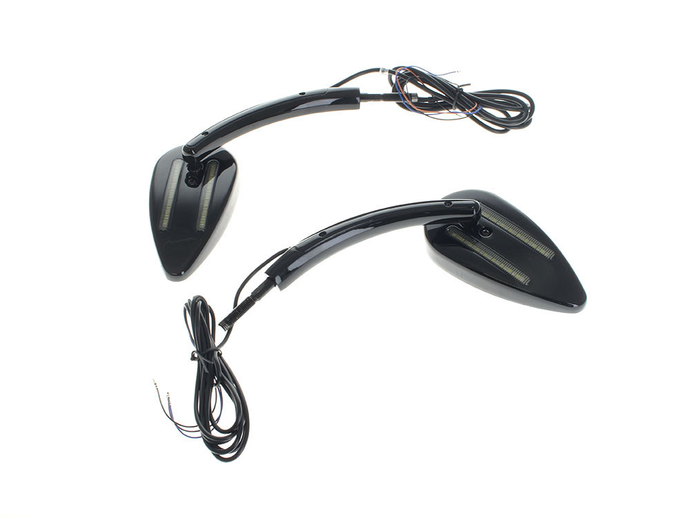 Mirror; LED Run & Turn  Blk (Pair)