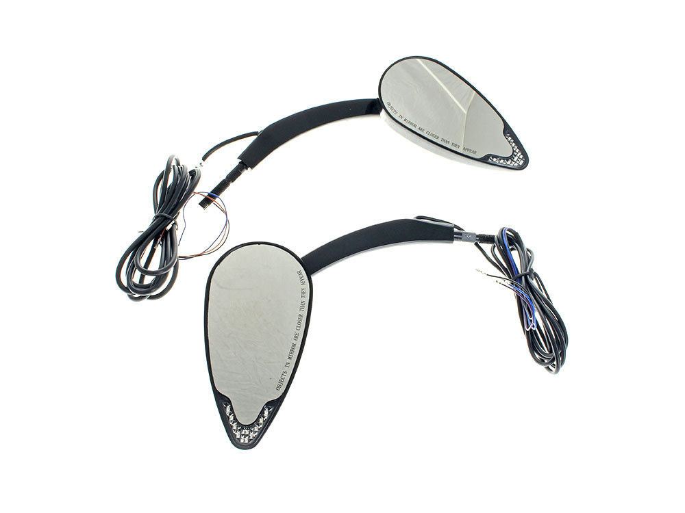 Mirror; LED Run & Turn  Blk (Pair)