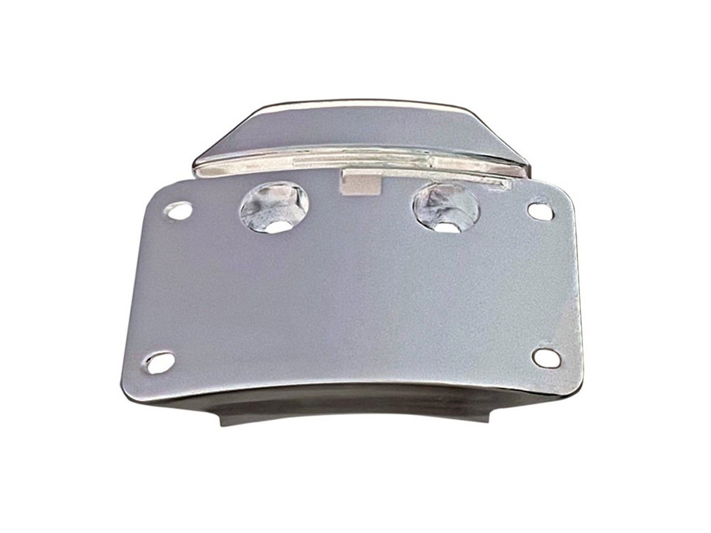 Custom Dynamics Curved Radius Number Plate Backing Plate – Chrome. Fits CVO Touring 2023up & Street Glide & Road Glide 2024up