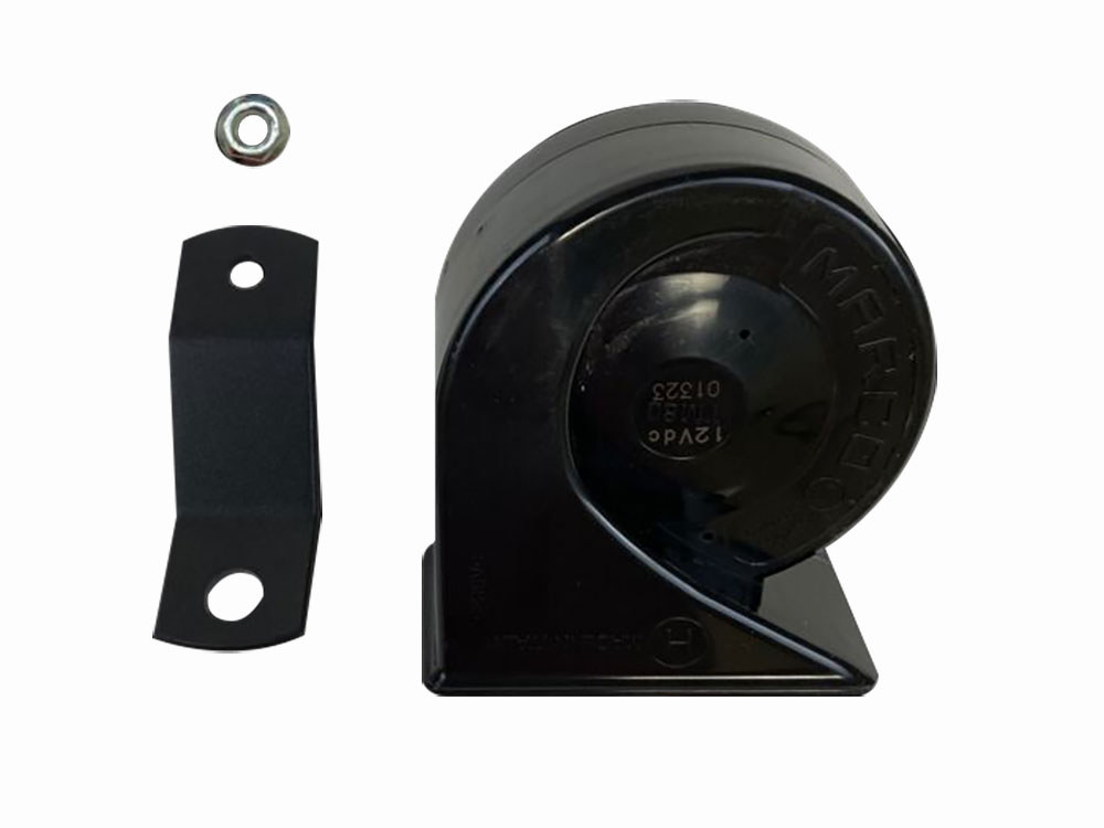 Custom Dynamics 109db Electromagnetic Horn Kit – Black. Fits Softail 2018up