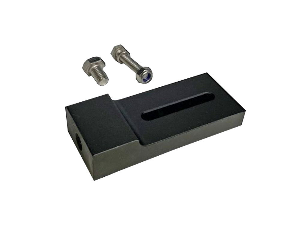 Custom Dynamics LED Driving Light Bar Extension Block – Black. Fits Models with 39mm Front Ends, Dyna 1991-2005, Sportster 1987-2021 & FXR 1987-1994.