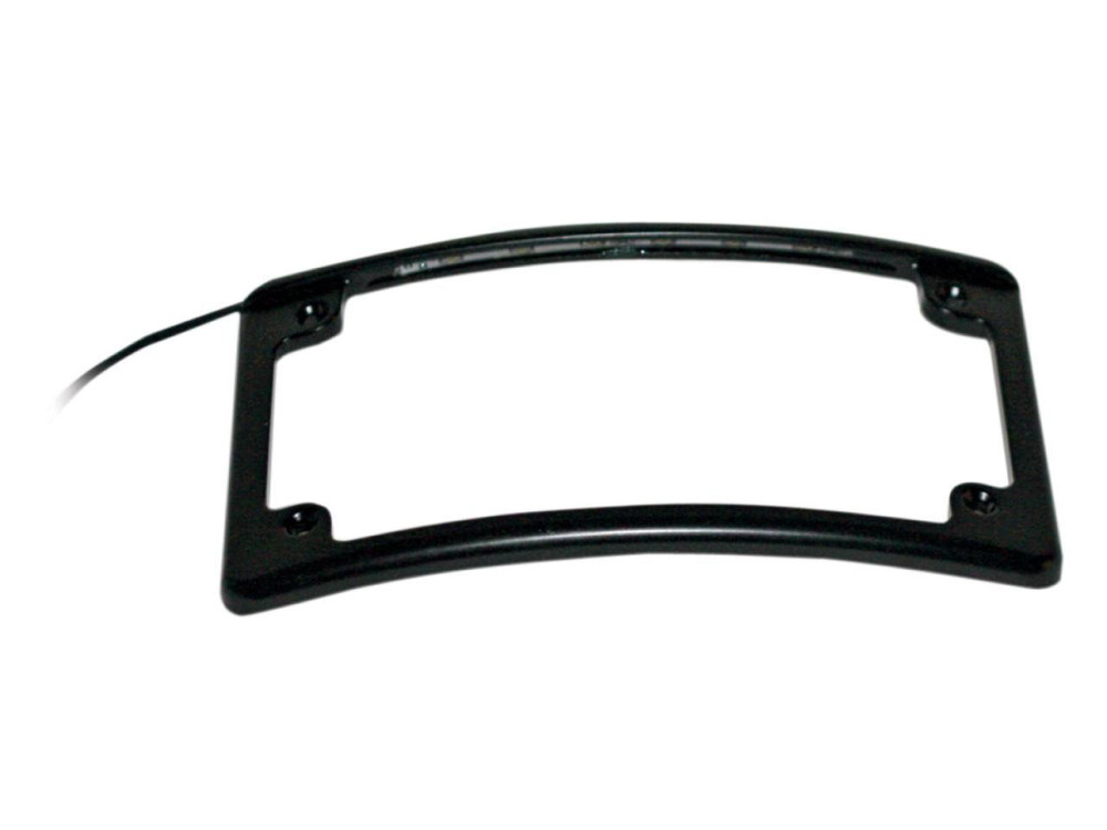 Custom Dynamics Curved Low Profile Number Plate Frame with LED Illumination – Black.
