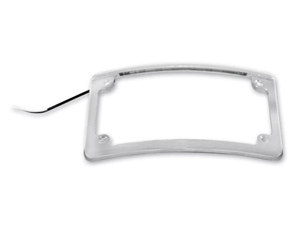 Custom Dynamics Curved Low Profile Number Plate Frame with LED Illumination – Chrome.