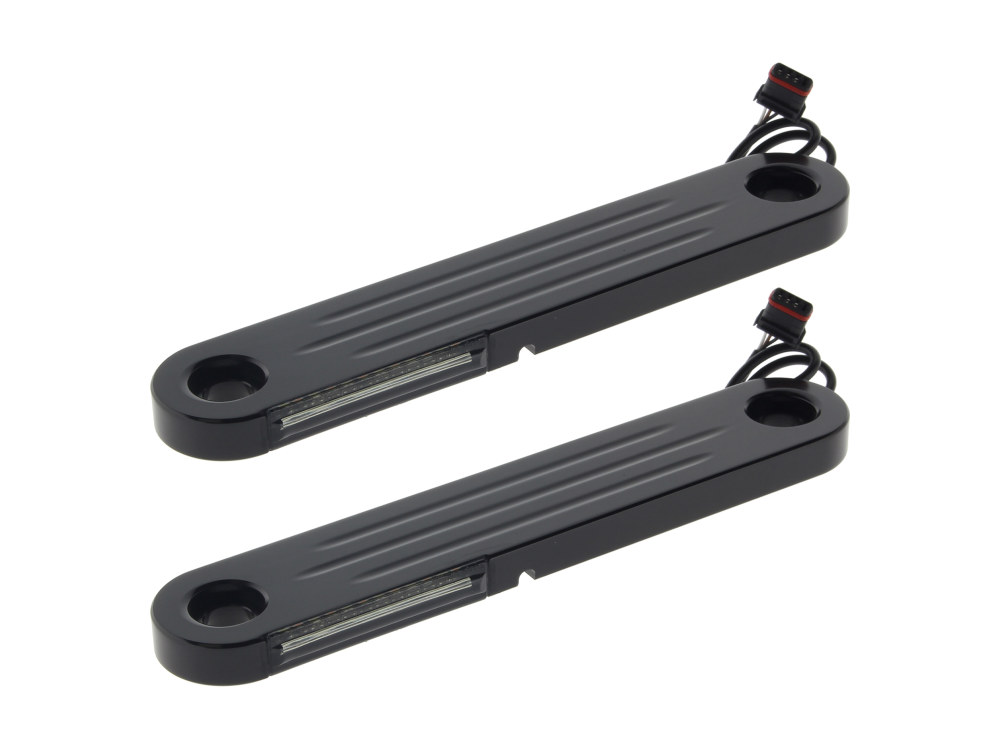 Custom Dynamics LED Dynamic Strips. Amber Turn with White Run – Black Finish. Fits Street Glide 2014up.