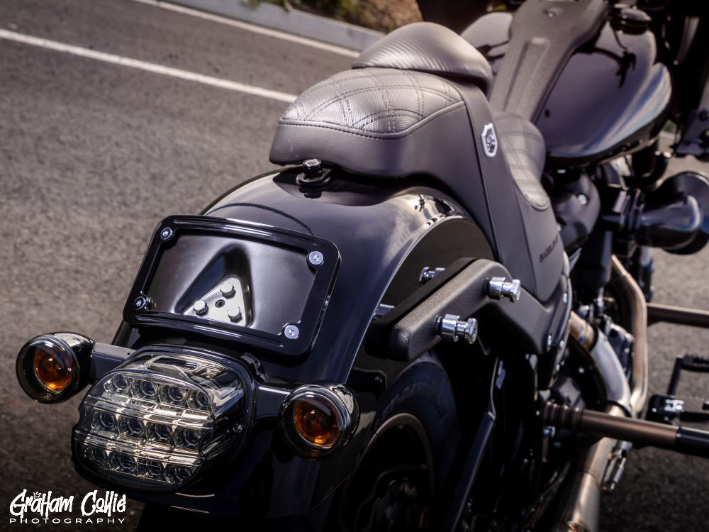 Custom Dynamics ProBEAM Low Profile LED Tailight. Smoke Lens & Number Plate Window. Fits Most 1999up Models