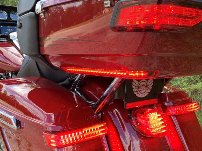 Custom Dynamics ProBeam LED Tour Pak Arms. Red Run/Turn/Brake with Smoke Lens. Fits Touring 2014up.