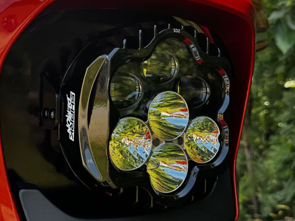 Custom Dynamics Shark Demon LED Headlight Kit – Black. Fits CVO Street Glide 2023up & Street Glide 2024up