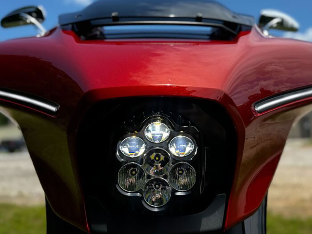 Custom Dynamics Shark Demon LED Headlight Kit – Black. Fits CVO Street Glide 2023up & Street Glide 2024up