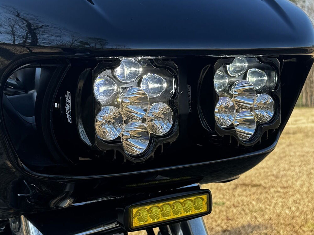 Custom Dynamics Shark Demon 2 Performance LED Headlight Kit – White & White. Fits Road Glide 2015-2023