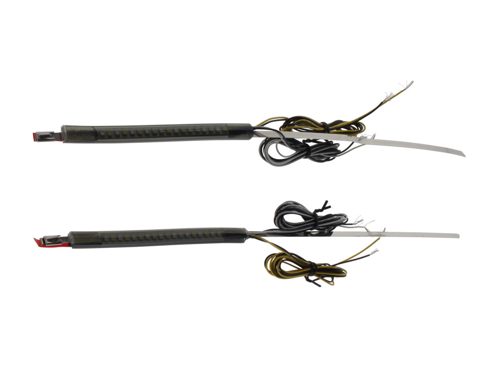 Custom Dynamics 41mm Fork TruWrapz. Amber Turn, White Run with Smoke Lens.