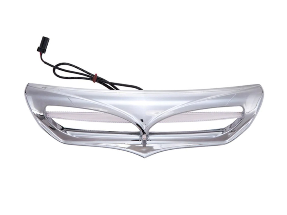Ciro3D LED Batwing Vent Insert with White Running Light – Chrome. Fits Touring 2014-2023