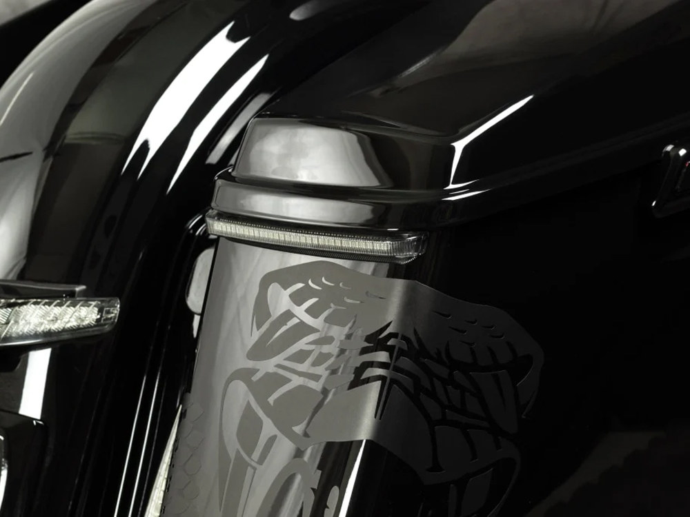 Ciro3D Bag Blades Saddlebag Lights. Red Run & Brake, Amber Turn with Smoke Lens. Fits Touring 2014up.