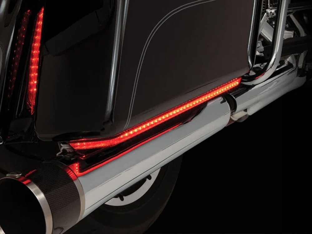 Ciro3D Machete Saddlebag LED Lights. Red Run, Brake & Turn with Smoke Lens. Fits Touring 2014-2023 with Standard Bags