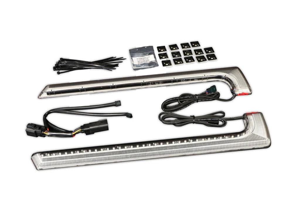 Ciro3D Machete Saddlebag LED Lights. Red Run, Brake & Turn with Smoke Lens. Fits Touring 2014-2023 with Standard Bags