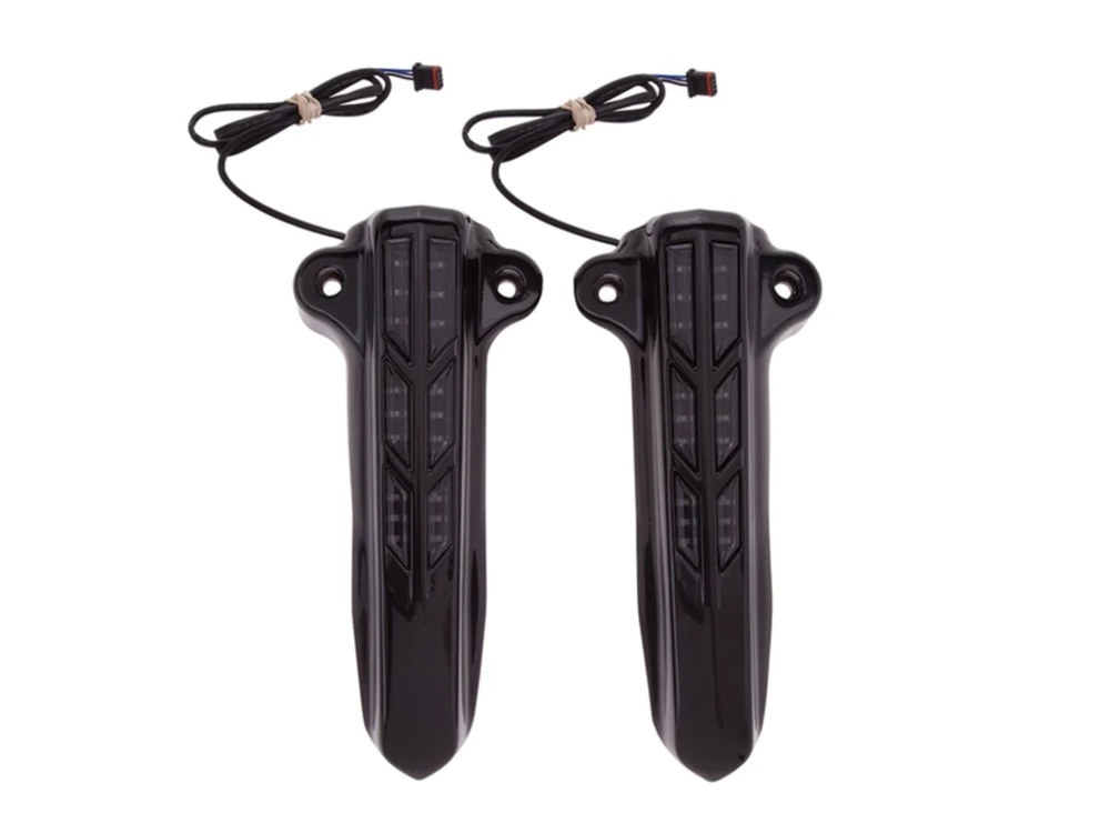 Ciro3D Forkini Lower LED Fork Leg Covers – Black. Fits Touring 2014up