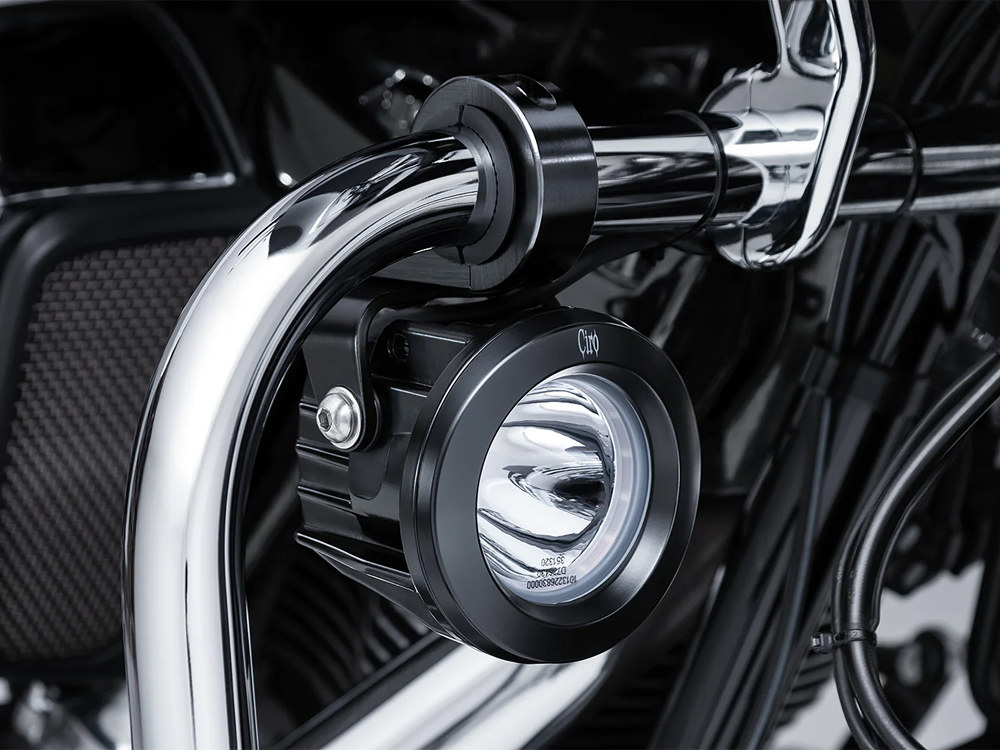 Ciro3D TAC-10 Light Cannons Passing Lamp Kit. Engine Guard Mounted Driving Lights – Black. Fits 1-1/4in. Engine Guard Tubing.