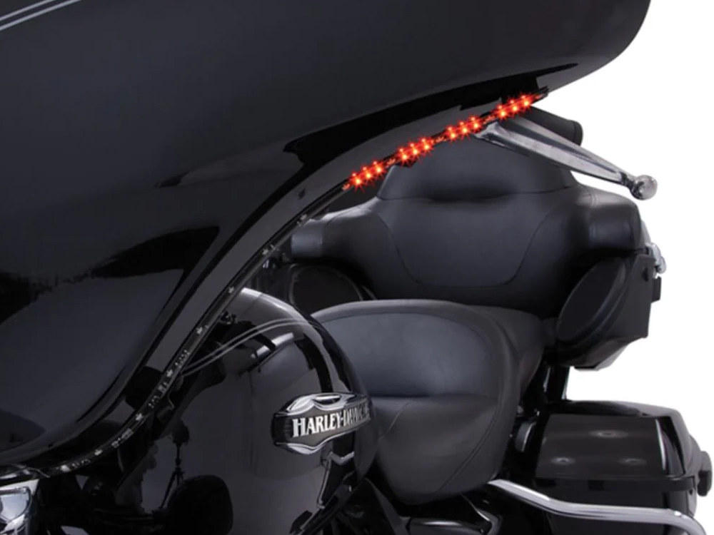 Ciro3D Bat Blades with Amber LED Turn Signals & White LED Running Lights. Fits Touring 2014-2023 with Batwing Fairing