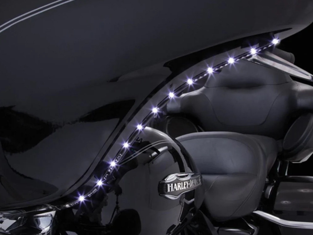 Ciro3D Bat Blades with Amber LED Turn Signals & White LED Running Lights. Fits Touring 2014-2023 with Batwing Fairing