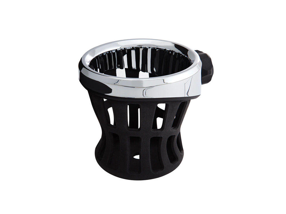 Ciro3D Drink Holder with Black Mirror Mount & Chrome Top Basket