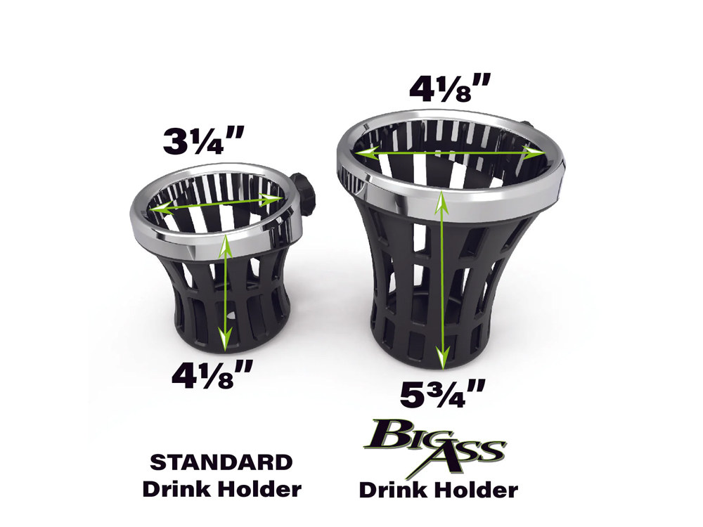 Ciro3D Big Ass Drink Holder with Perch Mount – Chrome