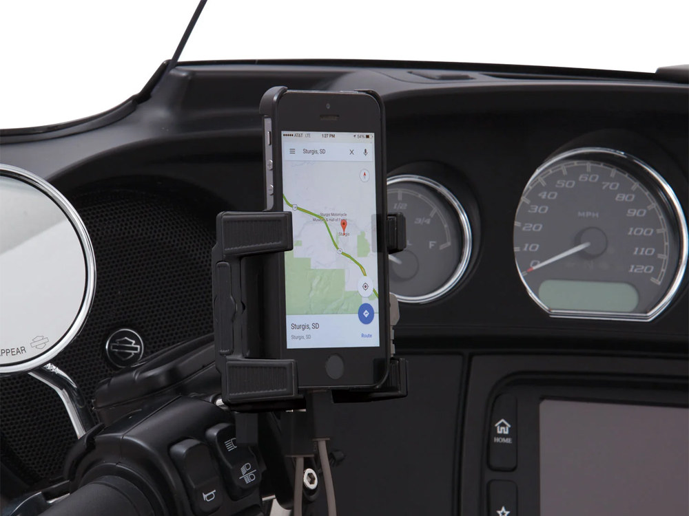 Ciro3D Premium Smartphone / GPS Holder with Charger – Black Perch Mount