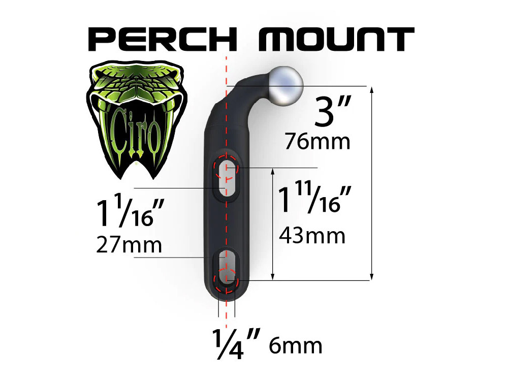 Ciro3D Premium Smartphone / GPS Holder with Charger – Black Perch Mount