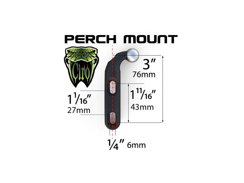 Ciro3D Standard Smartphone / GPS Holder – Black Perch Mount