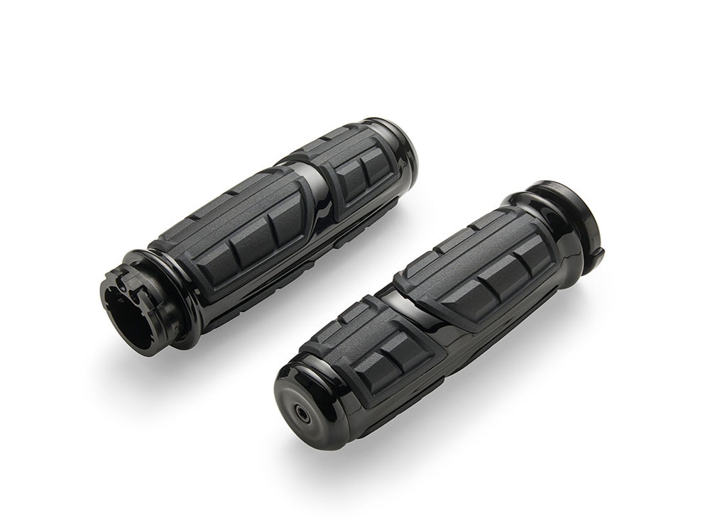 Ciro3D Chicane Handgrips – Black. Fits H-D with Throttle Cable