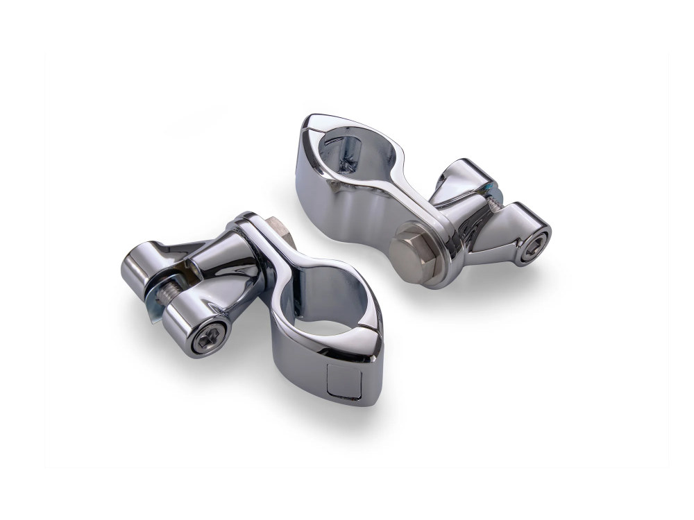 Ciro3D Footpeg Mounts with 1-1/4in. Hingeless Clamps – Chrome